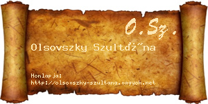 Olsovszky Szultána névjegykártya